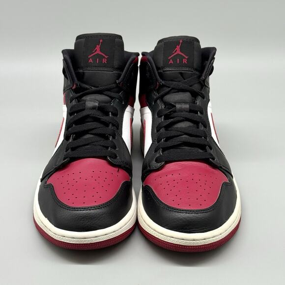 Nike Air Jordan 1 AJ1 Mid Size 9 Mens Noble Red Black White 554724-066 Sneakers main image 9